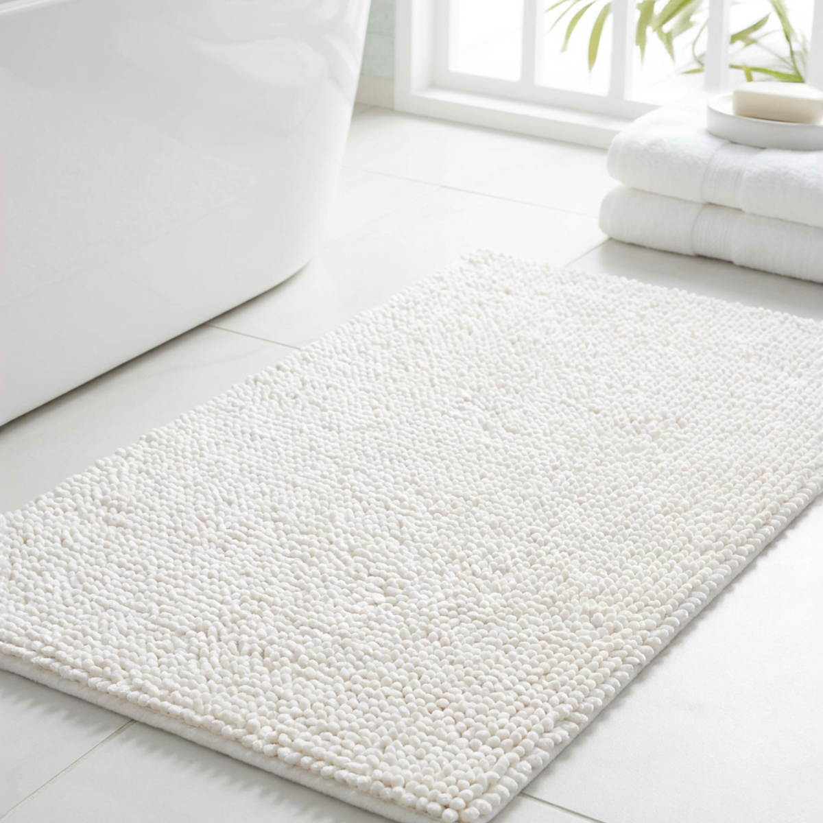 All-Season Bath Mat, Snow White - Riviera Home