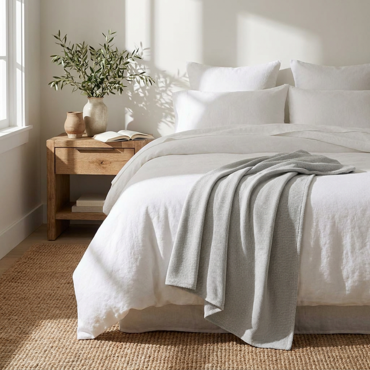 Basketweave Blanket, Warm Grey - Riviera Home