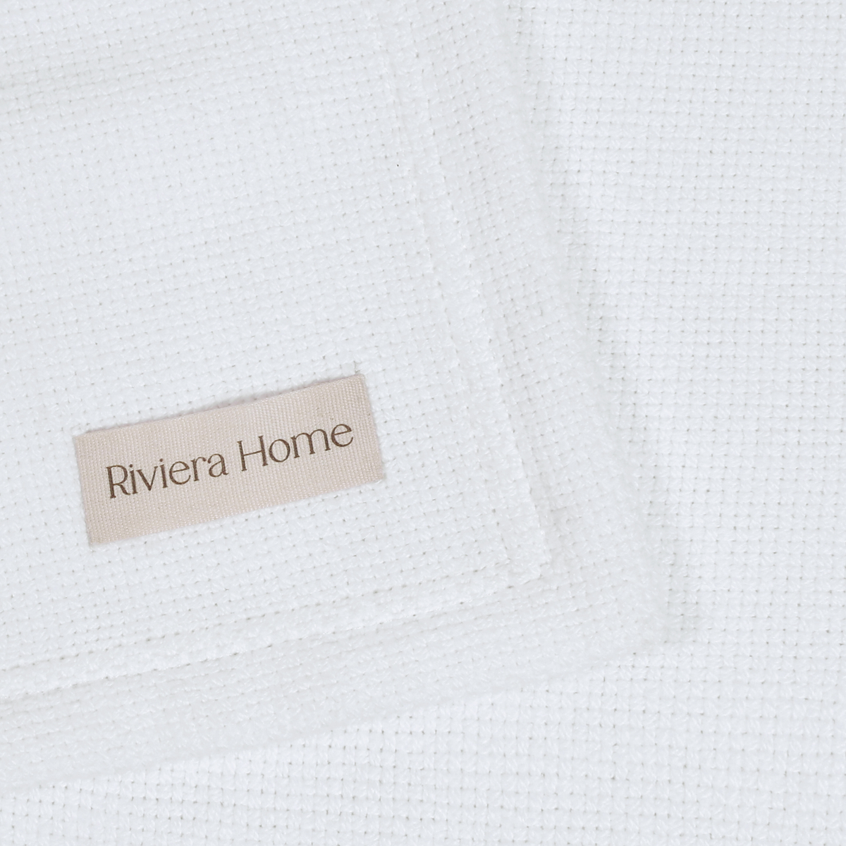 Basketweave Blanket, Snow White - Riviera Home