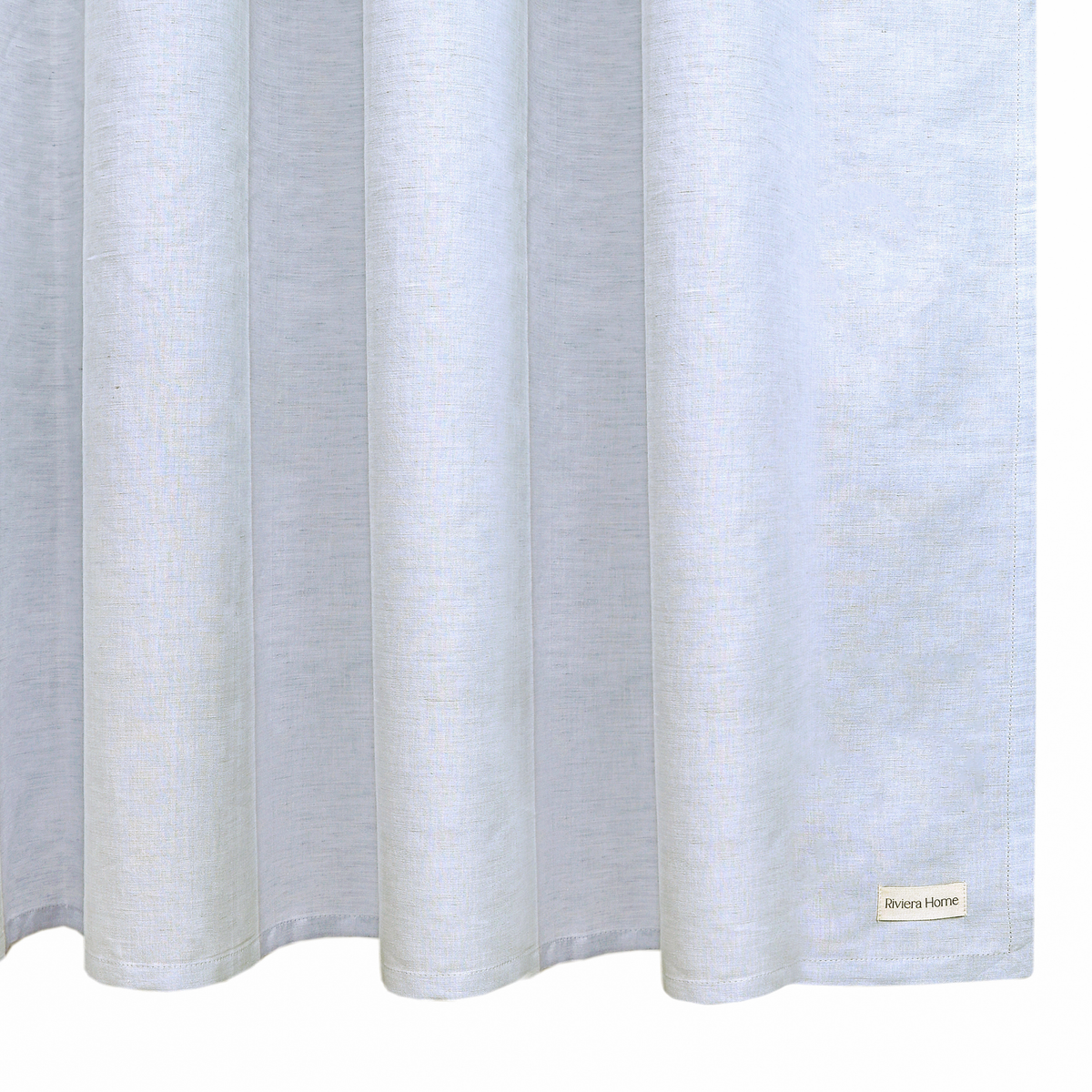 Chambray Shower Curtain, Pearl Blue - Riviera Home