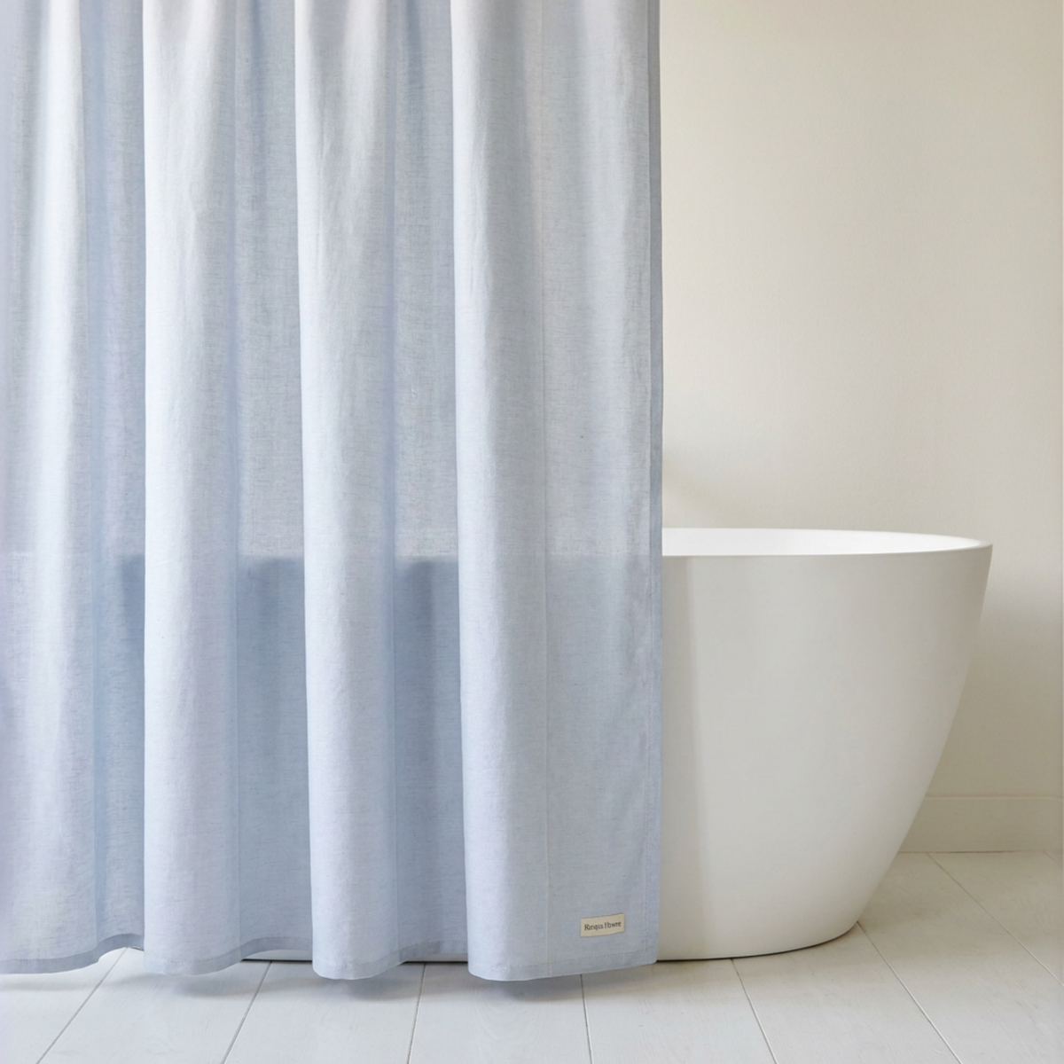 Chambray Shower Curtain, Pearl Blue - Riviera Home