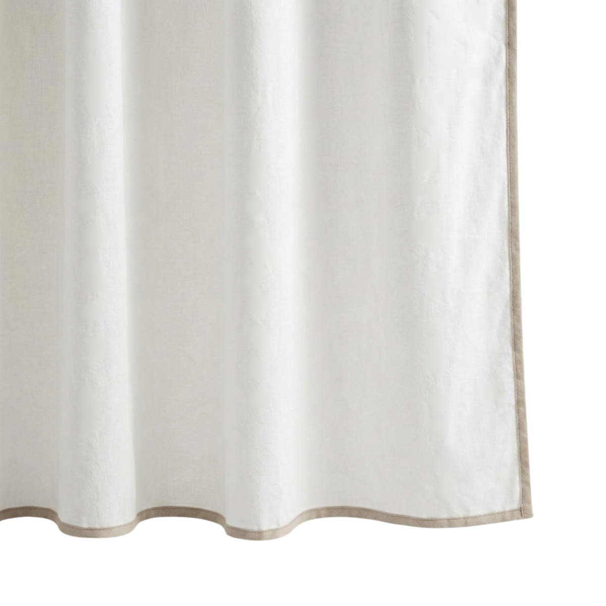 Flounce Top Shower Curtain, Snow White / Frappe - Riviera Home