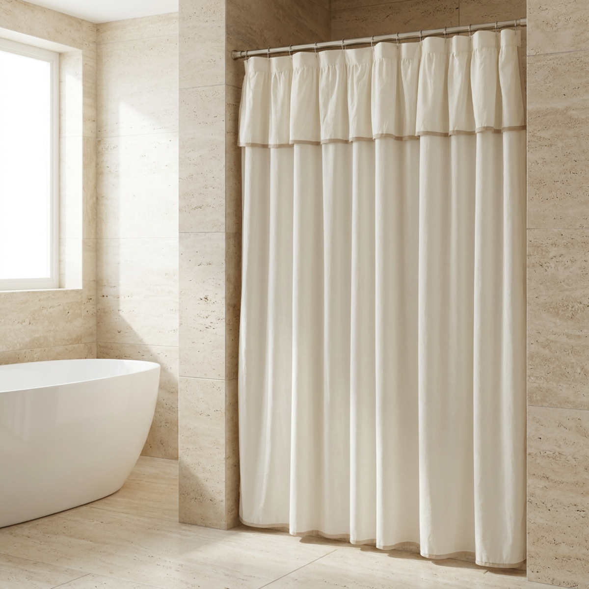 Flounce Top Shower Curtain - Riviera Home