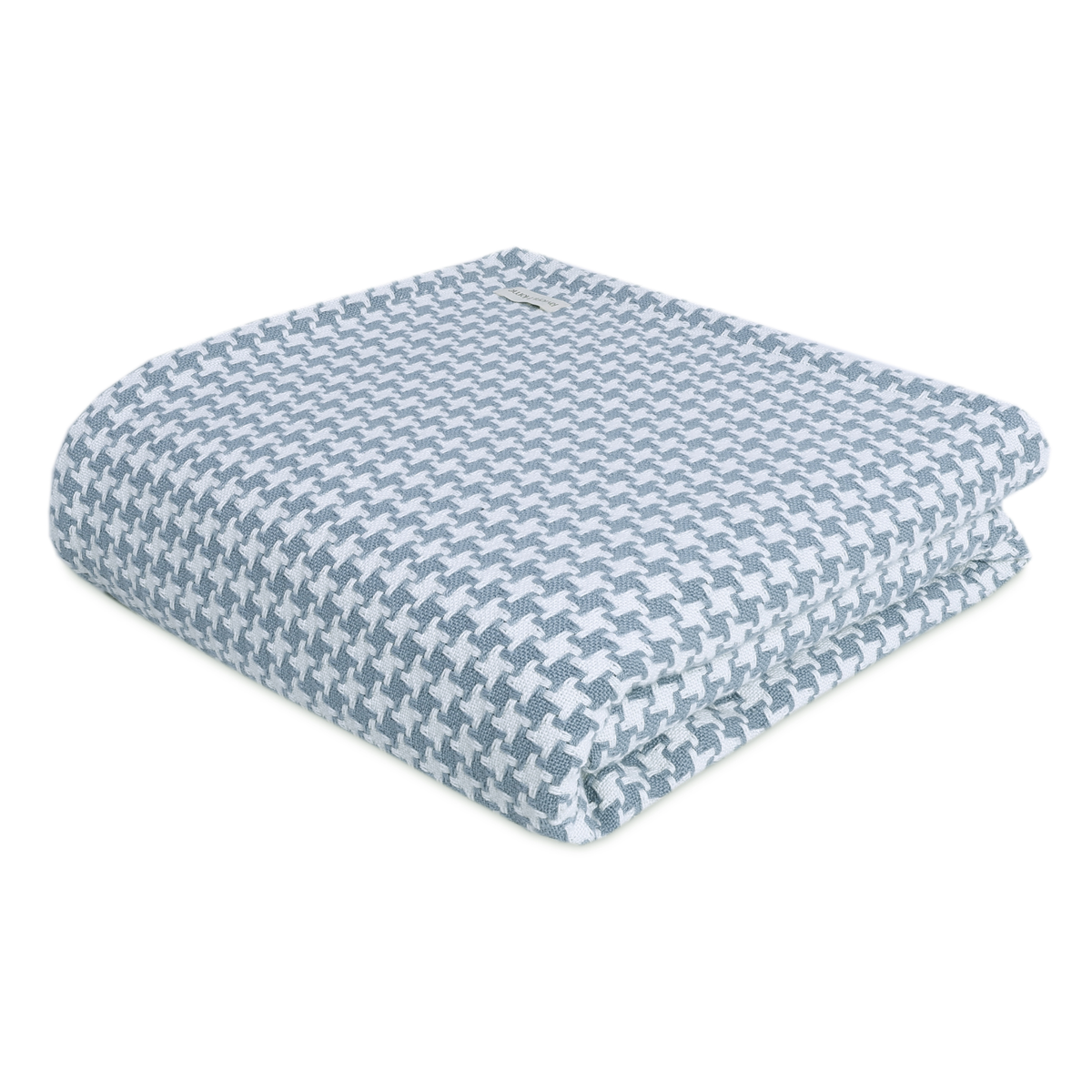 Houndstooth Blanket, Dusty Blue - Riviera Home