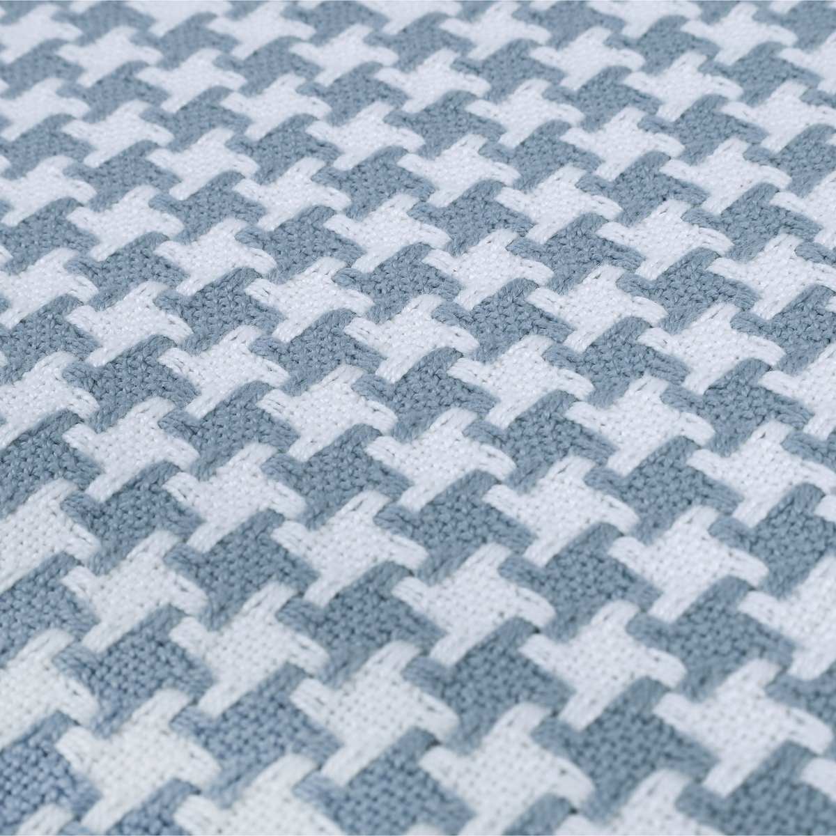 Houndstooth Blanket, Dusty Blue - Riviera Home