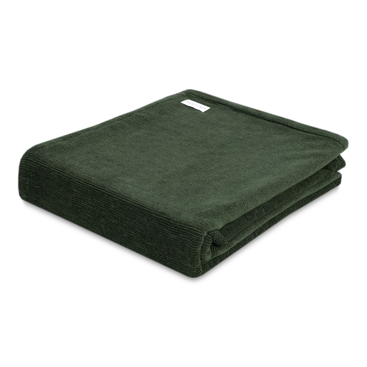 Jagged Rib Chenille Blanket, Ivy - Riviera Home