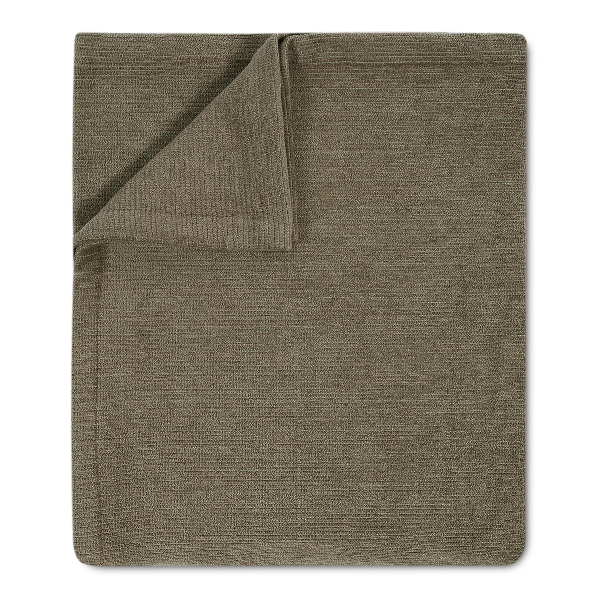Jagged Rib Chenille Blanket, Taupe - Riviera Home