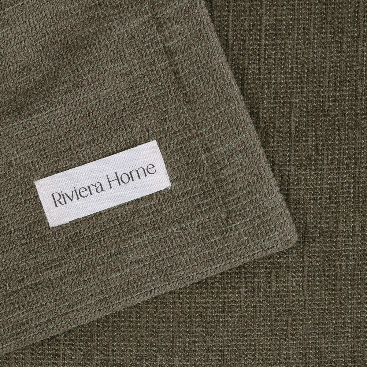 Jagged Rib Chenille Blanket, Taupe - Riviera Home