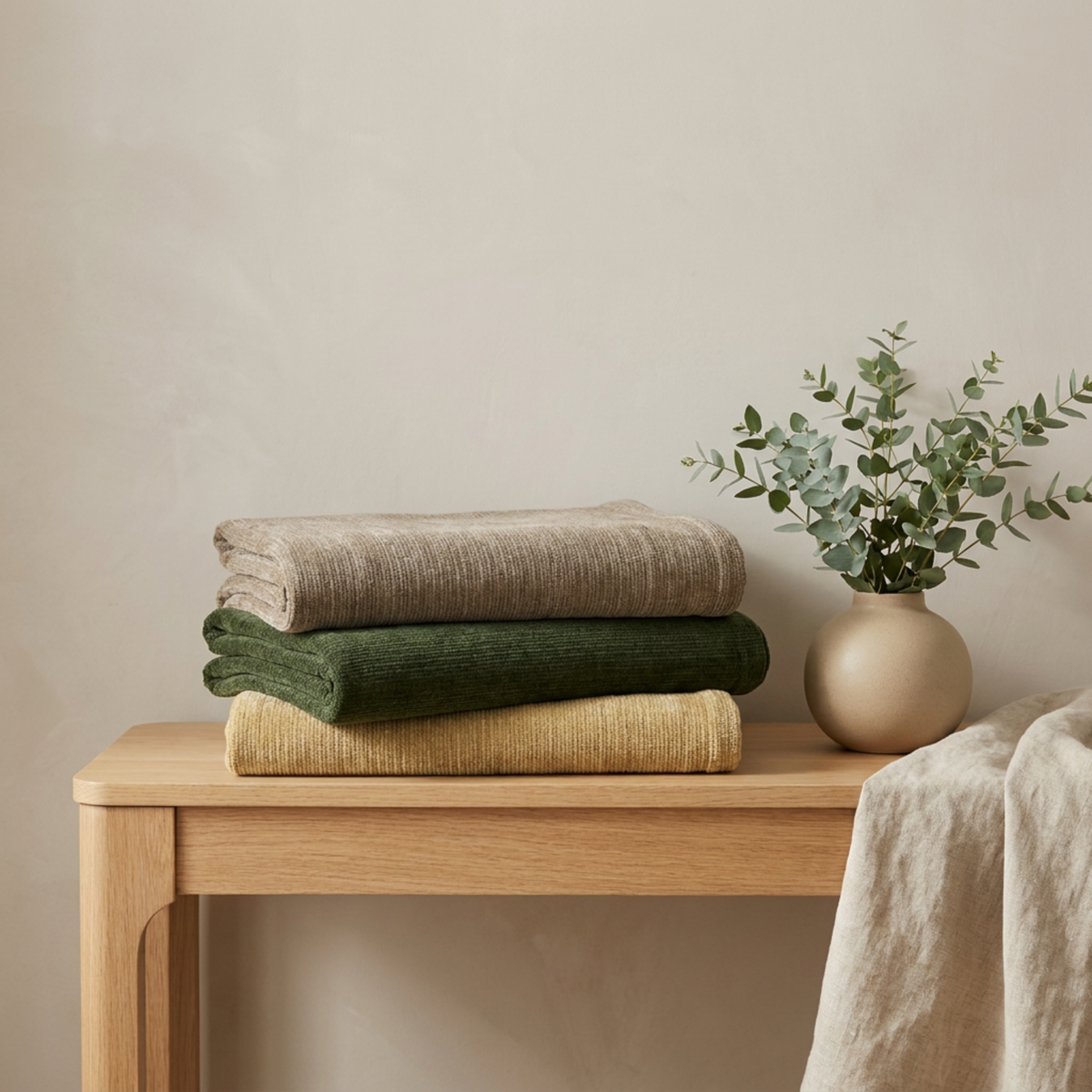 Jagged Rib Chenille Blanket, Lark - Riviera Home