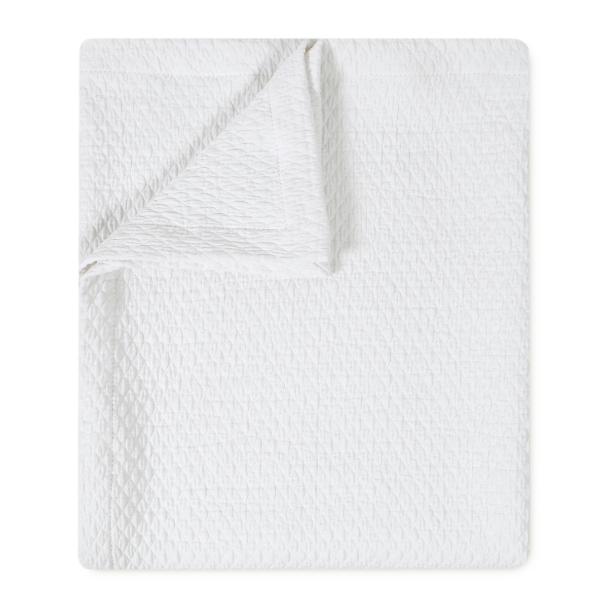 Mini Diamond Cotton Coverlet, Snow White - Riviera Home