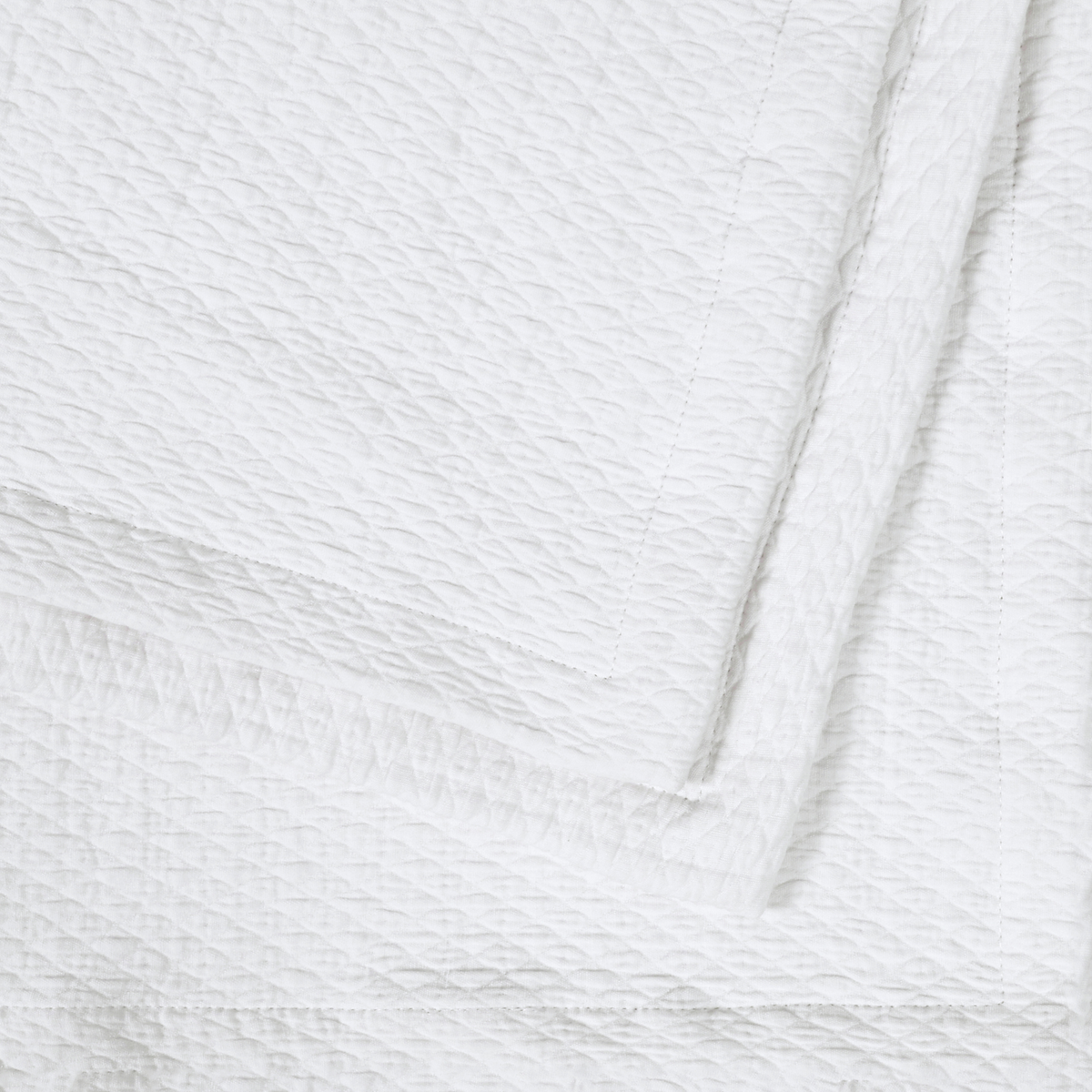 Mini Diamond Cotton Coverlet, Snow White - Riviera Home
