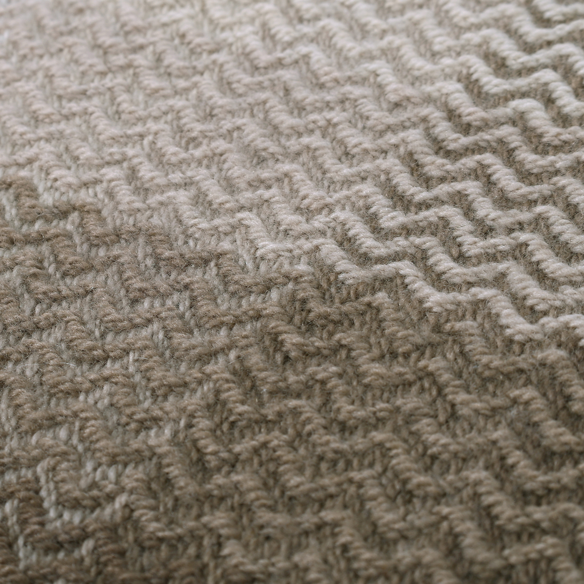 Ombré Grid Merino Wool Throw, Malt Ball - Riviera Home
