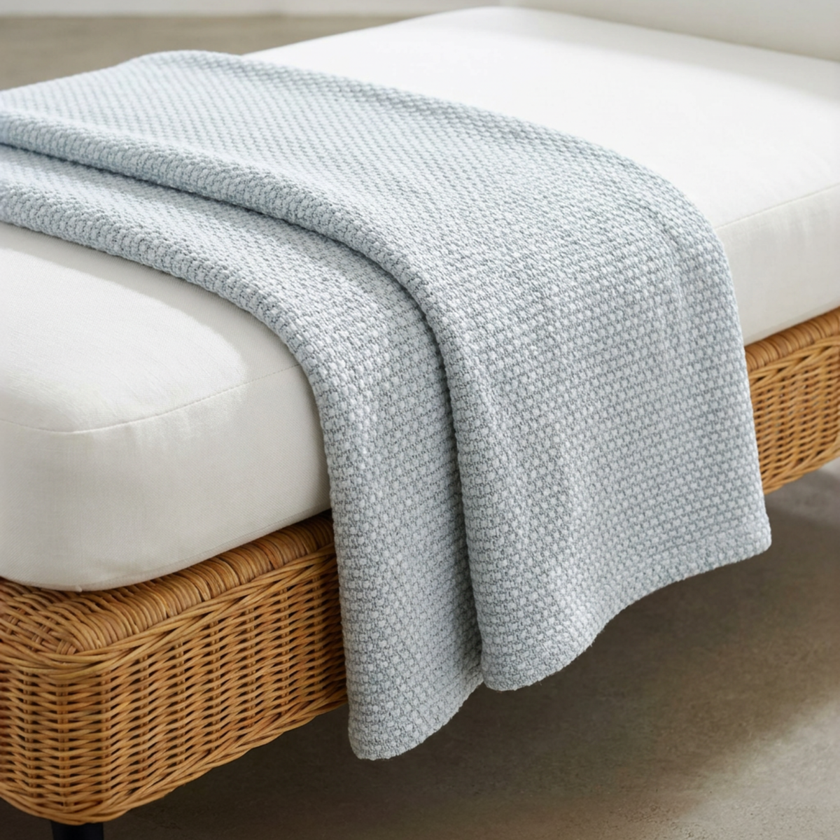 Pasco Yarn Dyed Blanket, Pearl Blue - Riviera Home
