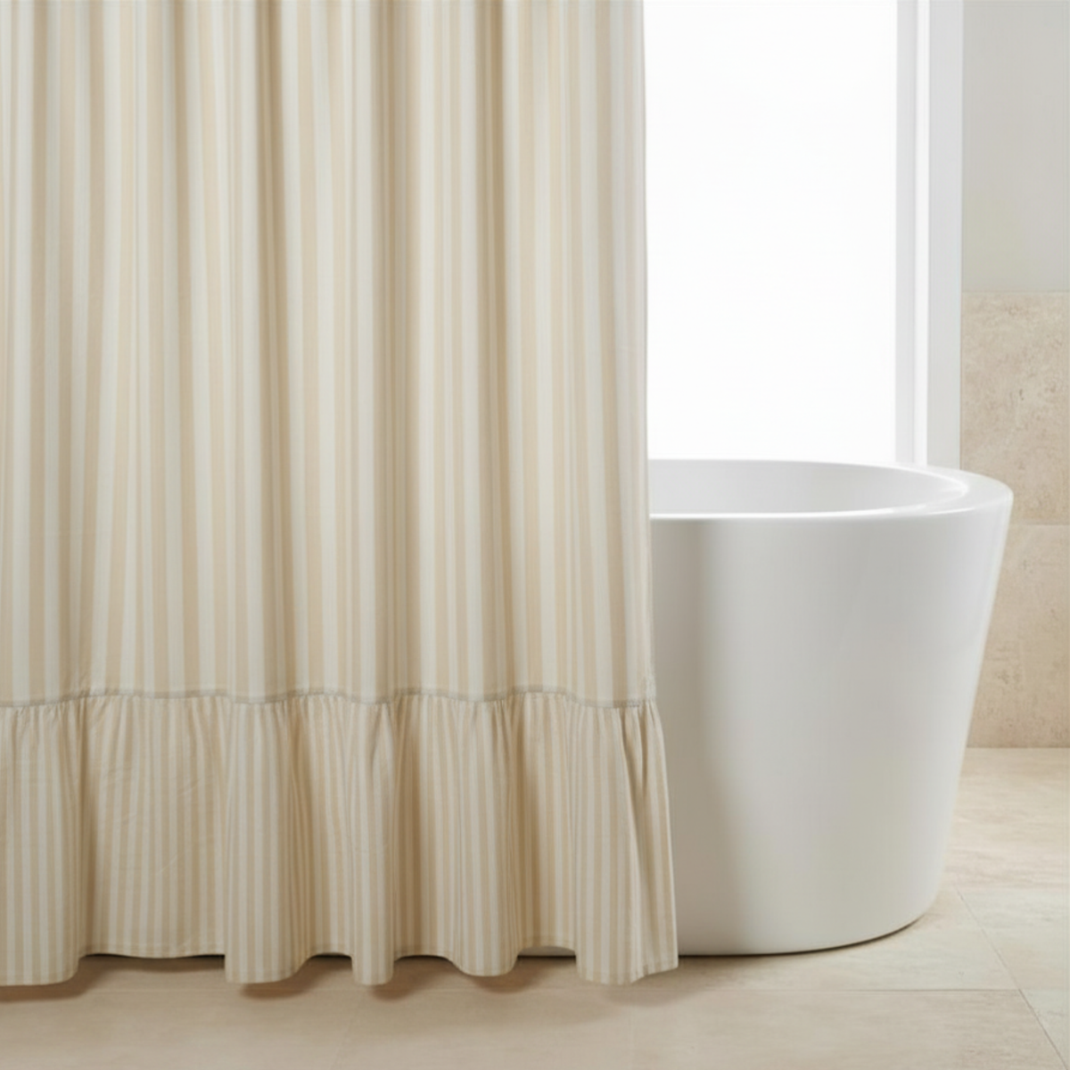 Ruffle Stripe Shower Curtain - Riviera Home
