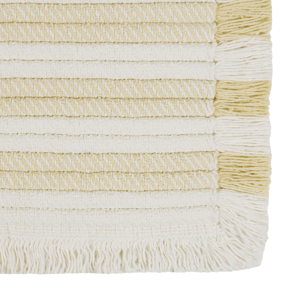 Striped Fringe Bath Rug, Banana Crepe - Riviera Home