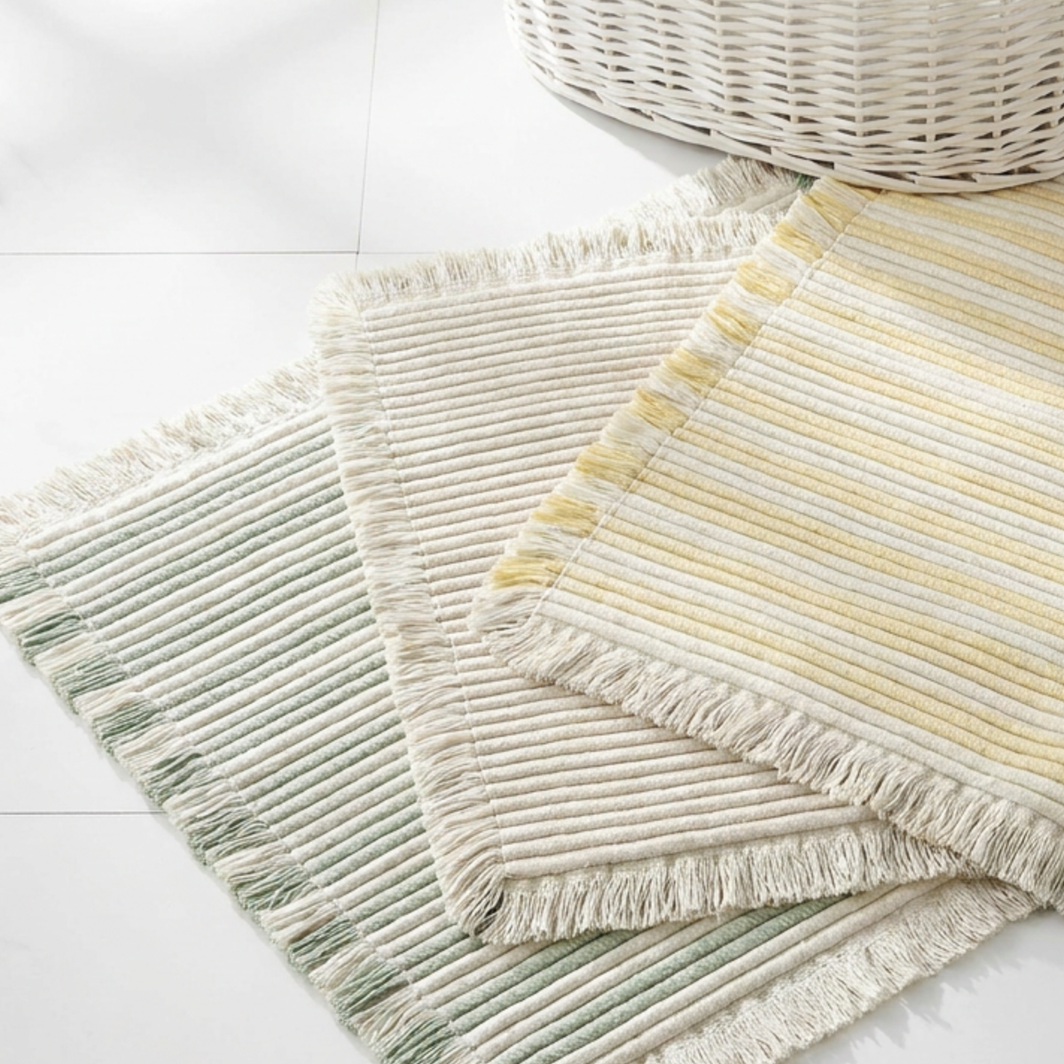 Striped Fringe Bath Rug - Riviera Home